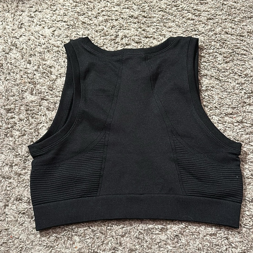 BOZZOLO‎ Womens black Ribbed Crop Tank Top - size M/L / box 32-35 - Picture 4 of 6